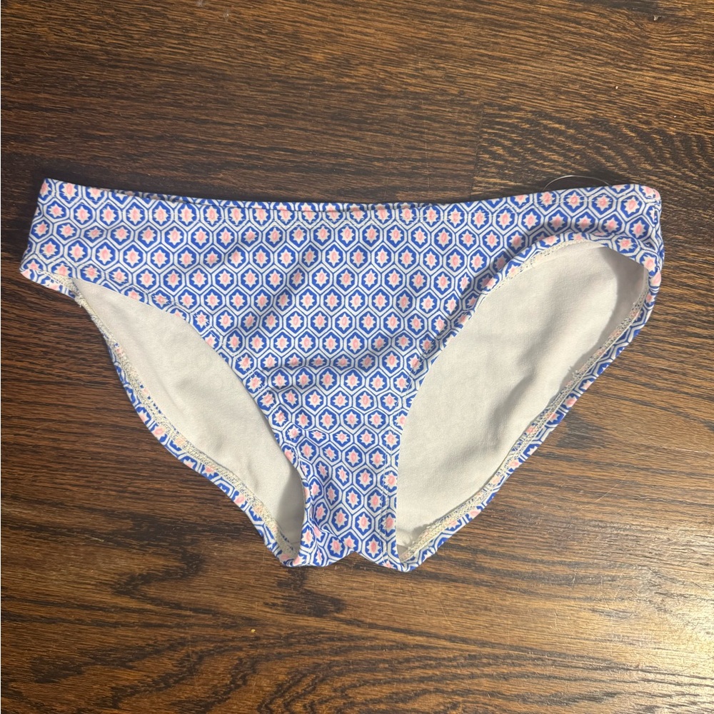 Old Navy Blue and Pink Patterned Bikini Bottom